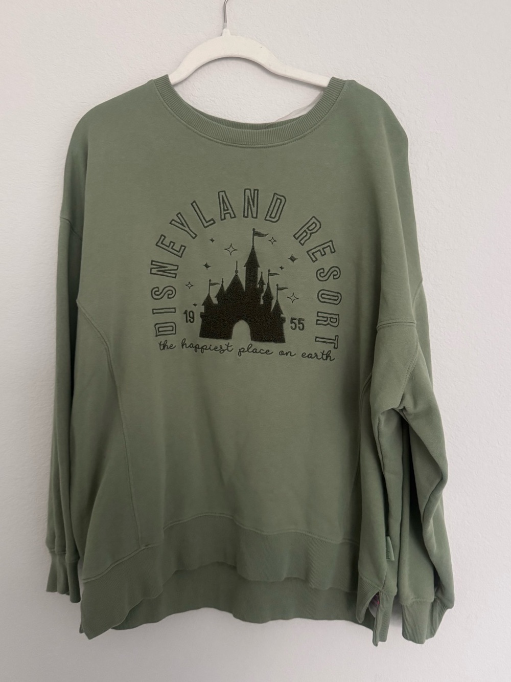 Disneyland Resort Green Sweater Castle Embroidered